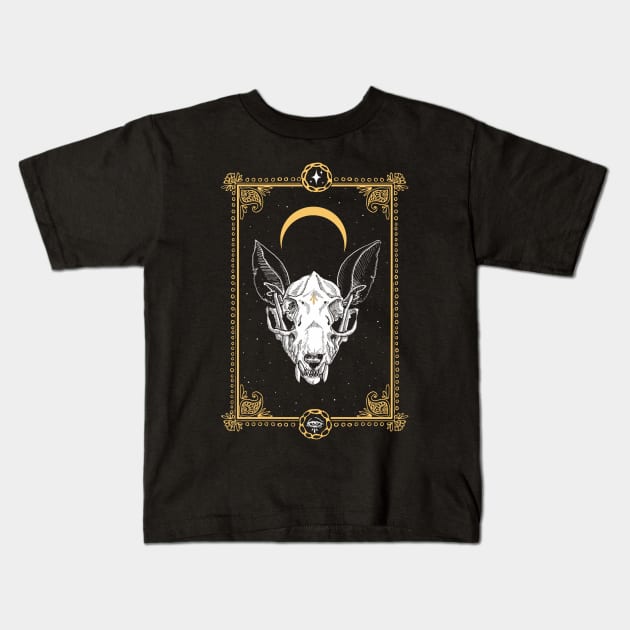 Ugly Tarot Skull Design Kids T-Shirt by MarxMerch